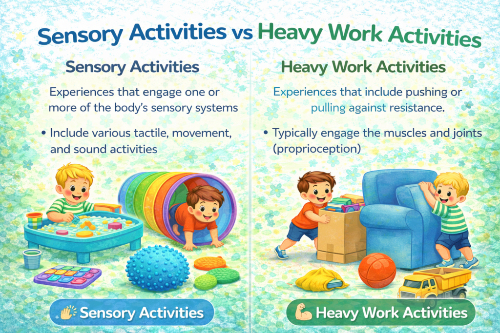 Sensory vs heavy work activities